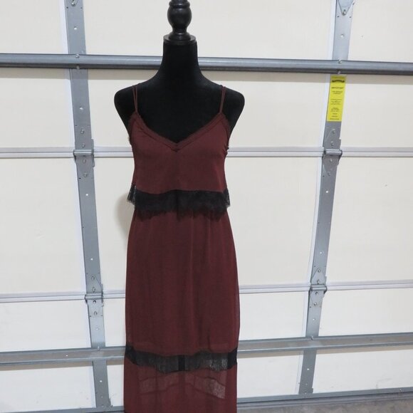 H&M Dresses & Skirts - BOGO H&M Brown Black Lace rows Mini & Maxi Dress sleeveless top sheer bottom 4